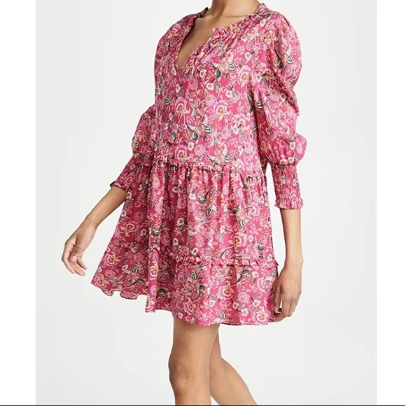 SOLD - MISA Maya Dress in Falaise Floral (Pink) - Picture 1 of 12